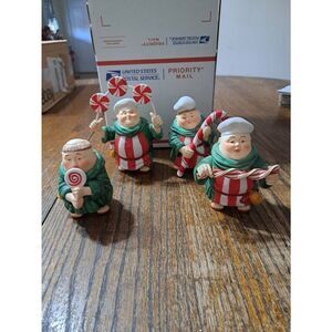 Vintage 4 Dept 56 Merry Makers Monks Friars  Retired Christmas Ceramic Figurines